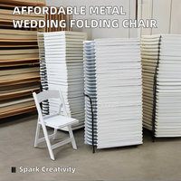 Fauteuil Wimbledon en Résine Plastique d'Usine, Meuble d'Extérieur Style Français, Chaises de Jardin Minimalistes, Chaise Pliante Blanche pour Mariage