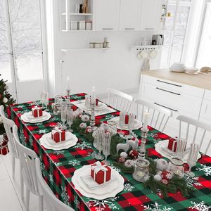 Tovaglia Natalizia Usa e Getta Impermeabile con Motivi Allegri a Quadri e Fiocchi di Neve per Feste di <span class=keywords><strong>Natale</strong></span> <span class=keywords><strong>BUON</strong></span> <span class=keywords><strong>NATALE</strong></span> - Product Image 4