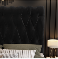 Lit rembourré en cuir avec rangement double, tête de lit haute, lit simple, double, luxe, matrimonial, king size, lit à vérin à gaz, échantillon gratuit