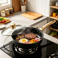 Ensemble de casseroles en granit antiadhésif FLEY Premium, articles pratiques pour la cuisine, compatibles avec toutes les cuisinières, kit d'ustensiles de cuisine pour la maison