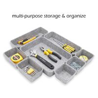 Organisateur de tiroir empilable en feutre, bac de rangement polyvalent pour la maison, le bureau, l'entrée, porte-clés, maquillage, artisanat, stylos, lot de 8 pièces, cadeau