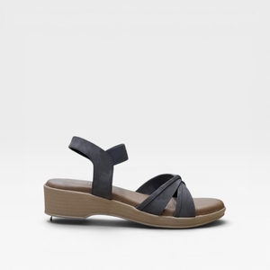 Womens Flat <b>Sandals</b> Comfortable <b>Elastic</b> Ankle Strap Knot Detail Casual Fashion Footwear Daily Outdoor Wear Black Chic - Product Image 3