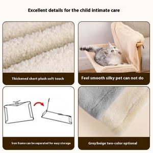 Motif solide en forme de L écologique <span class=keywords><strong>chat</strong></span> hamac support lit saison d'hiver Explosions transfrontalières tissu nid chien amical fenêtre - Product Image 5