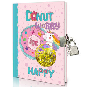 Journal intime rose beignet avec clé de verrouillage pour enfants Cahier de notes secret <span class=keywords><strong>mignon</strong></span> pour petits enfants écrivant le <span class=keywords><strong>dessin</strong></span> - Product Image 1