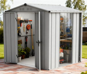 Nouveau design d'<span class=keywords><strong>abri</strong></span> de <span class=keywords><strong>jardin</strong></span> préfabriqué en métal avec fenêtre latérale transparente - Product Image 4