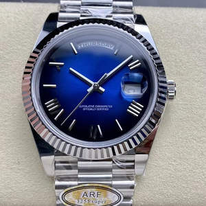 Mejor calidad mecánico resistente al agua 40mm AR Factory 904l acero ETA 3255 movimiento 228239 peso 184g reloj azul degradado - Product Image 1