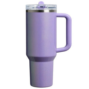 Venta al por mayor a granel Wisteria Tie Dye Jarra de cerveza Botella de agua 40oz Tie Dye Tazas de viaje de acero inoxidable con asa y pajita - Product Image 2