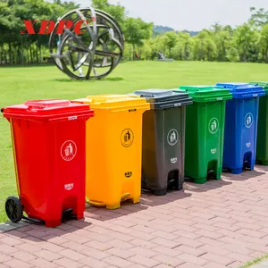 Большой большой пластиковый контейнер для санитарии с цветовой кодировкой, серый, зеленый, синий, для парка