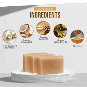 Özel Marka Fabrikası Katı Saf Bal Sığır Yağı Kalıp Sabun Tuvalet Sabunu Vücut Yüz Temizleyici Beyazlatıcı Pürüzsüzleştirici Organik Tüm Cilt Tipleri İçin - Product Image 2