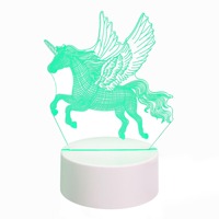 Lampe de table créative 3D avec interface Type-C, lampe d'ambiance de chevet en acrylique, LED 16 couleurs, 3 piles AA, portable