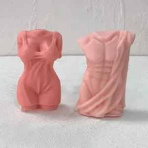 Molde de silicone para velas de corpo humano, molde de silicone para envernizamento de corpo humano DIY