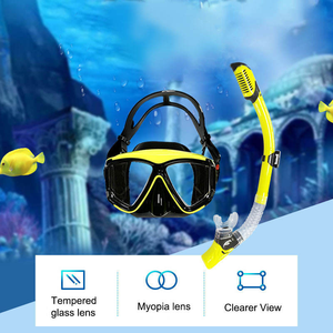 Profesyonel yüzmek dişli fabrika toptan dalış maskeleri ve cam lensler ile şnorkel seti - Product Image 2