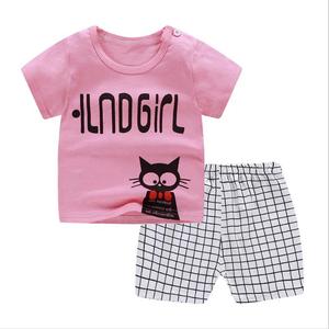 Ropa Infantil de Algodón al por Mayor, Ropa de Casa con Dibujos Animados, Conjunto Deportivo Infantil Liso, Pijama Infantil de Verano, Conjunto de Manga Corta - Product Image 6