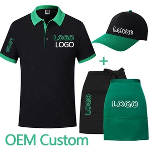 Logo personalizzato del ristorante Polo Design Hot Pot grembiule Fast Food Pizza Hotel da lavoro Polo t-Shirt con cappelli da Baseball uomo - Product Image 2