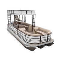 Nouveau Design Bateau Ponton de Luxe Double Pont en Aluminium pour Fête, Pêche en Mer, à Vendre