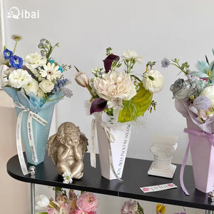 Qibai Boîte à fleurs Saint Valentin Emballage fleur Sac fourre-<span class=keywords><strong>tout</strong></span> à fleurs <span class=keywords><strong>Seau</strong></span> étreinte Bouquet de roses simples - Product Image 2