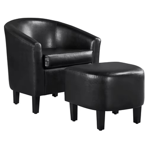 Luxurious Velvet Padded Living Room <strong>Armchair</strong> with Matching <strong>Stool</strong> for Hotel Lobby Lounge <strong>and</strong> Modern Home Bedroom - Product Image 3