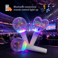 Langxun - Barra Luminosa LED de Plástico en Forma de Corazón, Recargable por USB, Personalizable, para Conciertos, Reuniones de Fans, Fiestas, Decoración