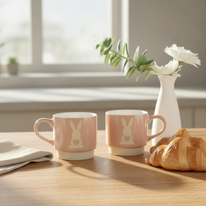 Hot Selling Cute Ceramic Porcelain Milk Mugs in New Bunny Design Reusable Dishwasher & Microwave Safe Gift <b>Box</b> Packaging - Product Image 3