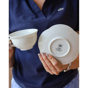 Tazas de Cerámica Richard Ginori Cloud, Capacidad de 300 ml, Aptas para Lavavajillas y Microondas, con Tapa y Cuchara, para Café, Té, Regalo de Boda, Manual - Product Image 4