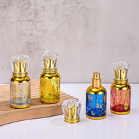 Botella de Perfume de Vidrio con Logotipo Personalizado, 30 ml, con Pulverizador de Aluminio, Diseño de Rosca, Forma Cilíndrica, Patrón Árabe, Opciones de Color Dorado