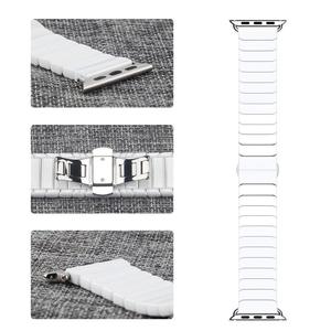 Bracelet en céramique IVANHOE pour <span class=keywords><strong>Apple</strong></span> <span class=keywords><strong>Watch</strong></span> <span class=keywords><strong>4</strong></span> 5 6 44mm 40mm pour iwatch série 3 2 Bracelet à boucle en acier inoxydable - Product Image 5