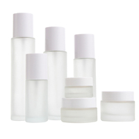 Flacone Spray in vetro smerigliato 100ml vasetto per crema per la cura della pelle 30g contenitore cosmetico vuoto flacone Spray in vetro opaco da 120ml con tappi bianchi