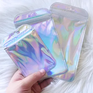 pujiang Yantuo Crystal colorful holographic laser film packaging bag plastic envelope pouch Self -sealing bag