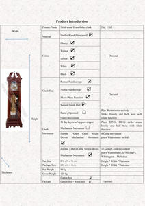 พื้นไม้นาฬิกาปู่ที่สง่างามแยกกุมารเวชศาสตร์มีหนังสือ-ตรงกับเพดานด้านบนแบนกับการปั้นฟัน - Product Image 2