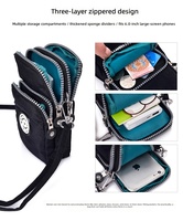 Sac bandoulière pour téléphone portable en tissu Oxford, petit format, unisexe, à porter autour du cou, vertical, style pochette de bras ou de poignet, porte-monnaie – Vente en gros, Nouveauté