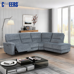 Canapé sectionnel électrique inclinable en tissu au design moderne MANWAH CHEERS avec port USB pour salons d'appartements et de villas - Product Image 1