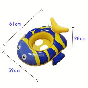 Cartoon Steering Wheel Baby <b>Pool</b> <b>Float</b> <b>Inflatable</b> Car Horn Seat Ring for Kids - Product Image 4