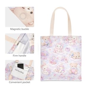 Bolsa de Mano de Poliéster Ligera con Estampado de Lindos Animales en Forma de Nube, para Mujeres y Niñas, con Logotipo Personalizado, Venta al Por Mayor - Product Image 4