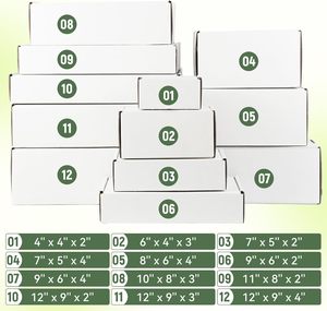 Boîtes d'expédition rectangulaires 12 x 9 x 3 pouces, lot de 5, carton ondulé blanc, expédition depuis la Chine - Product Image 6