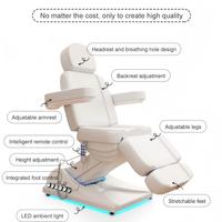 Lit de massage moderne 3/4 moteurs avec accoudoirs, chaise de massage électrique de luxe pour salon de beauté, esthéticienne, spa médical