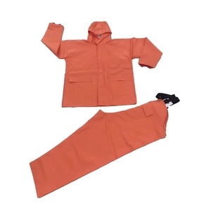 Wholesale Customize <strong>Rubber</strong> Orange PU <strong>Raincoat</strong> <strong>for</strong> Men - Product Image 6