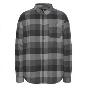 เสื้อเชิ้ตแขนยาวผู้ชายแบบขายส่ง ออกแบบเองได้ ลายสก็อตผ้าแฟลนเนล 100% ผ้าฝ้าย สำหรับผู้ชาย - Product Image 1