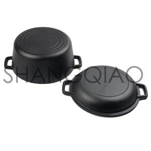 <span class=keywords><strong>Four</strong></span> Double néerlandais <span class=keywords><strong>en</strong></span> <span class=keywords><strong>fonte</strong></span> pré-assaisonnée, ensemble de couvercles à brochettes, casseroles, 2 pièces - Product Image 3