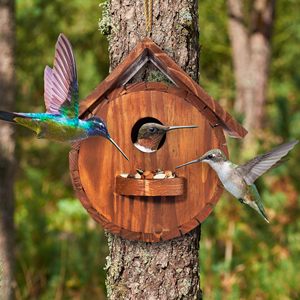 Outdoor 2 Bird House Room Voor 2 Vogel Families Bluebird Vink Kardinalen Houten Vogelhuis Opknoping Voor Tuin - Product Image 3