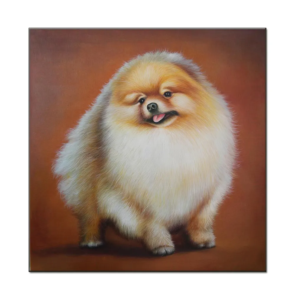 Handpainted custom animal portrait oil painting on canvas dog