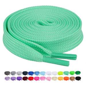 Lacets plats tressés colorés en polyester, lacets de chaussures de sport personnalisés pour baskets décontractées, vente en gros - Product Image 2