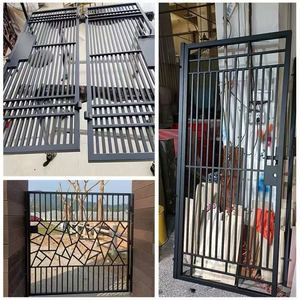 Puertas modernas de hierro forjado estilo abierto casa columpio deslizante jardín Industrial residencial Exterior Hardware automático - Product Image 2