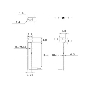 XINGLIGHT ad alta luminosità Super flusso DIP LED perline blu 1.8mm/2.4*3.0*2.54 taglie F1.8-F10 2 anni di garanzia - Product Image 2