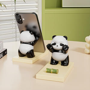 Penyangga Ponsel Lucu dari Resin Lukis Tangan, Dudukan Smartphone Santai Bentuk Hewan Panda, Figurine Patung <span class=keywords><strong>Mobile</strong></span> <span class=keywords><strong>Stand</strong></span>-Fashion - Product Image 3