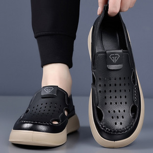 Zuecos Transpirables para Hombre, Sandalias Sin Cordones para Exteriores, Color Marrón, Suela Antideslizante, Zapatos Casuales para Personas de Mediana Edad - Product Image 4