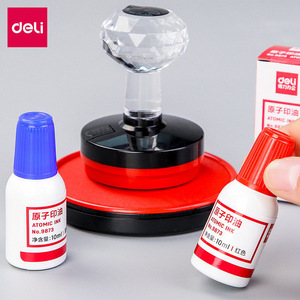 Deli Atomic Ink 10ml Red Blue Oil Based For Office Stamp Use - Product Image 2