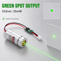 Module laser vert ZhonNa 532nm 35mW 3-5V, lampe de positionnement à spot en cuivre, diode laser, accessoires et composants d'émission de lumière de visée