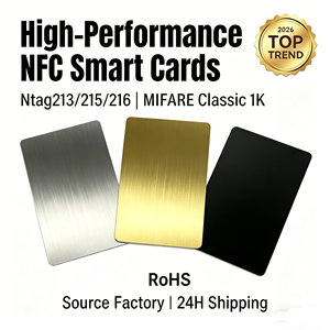 High Quality Stainless Steel Waterproof Digital NFC Hybrid Contactless Business Card Mini Tag 13.56MHz RFID Metal Card - Product Image 1