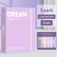 Carpeta Simple A4 de Polipropileno con Hojas Sueltas, Bolsillos Adhesivos Integrados, Multiagujeros, para Documentos de Oficina, Estudiantes y Negocios