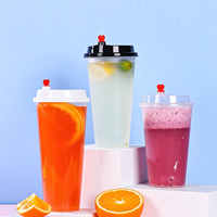 Gobelets en plastique personnalisés de bonne qualité, gobelets en plastique de 16 oz avec couvercles, gobelets en plastique pour yaourt, gobelets pour boissons chaudes et froides